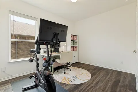 a room with gym equipment