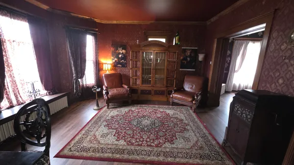 a fireplace with a clock on top of it