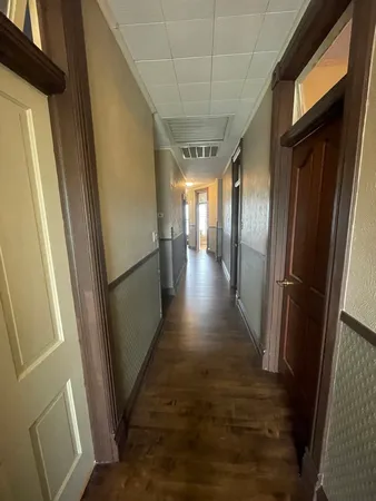 a room with furniture and a fireplace