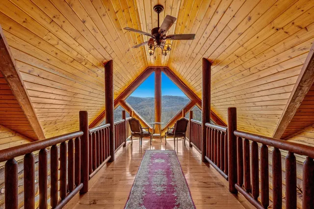 a view of a lake with a mountain in the background