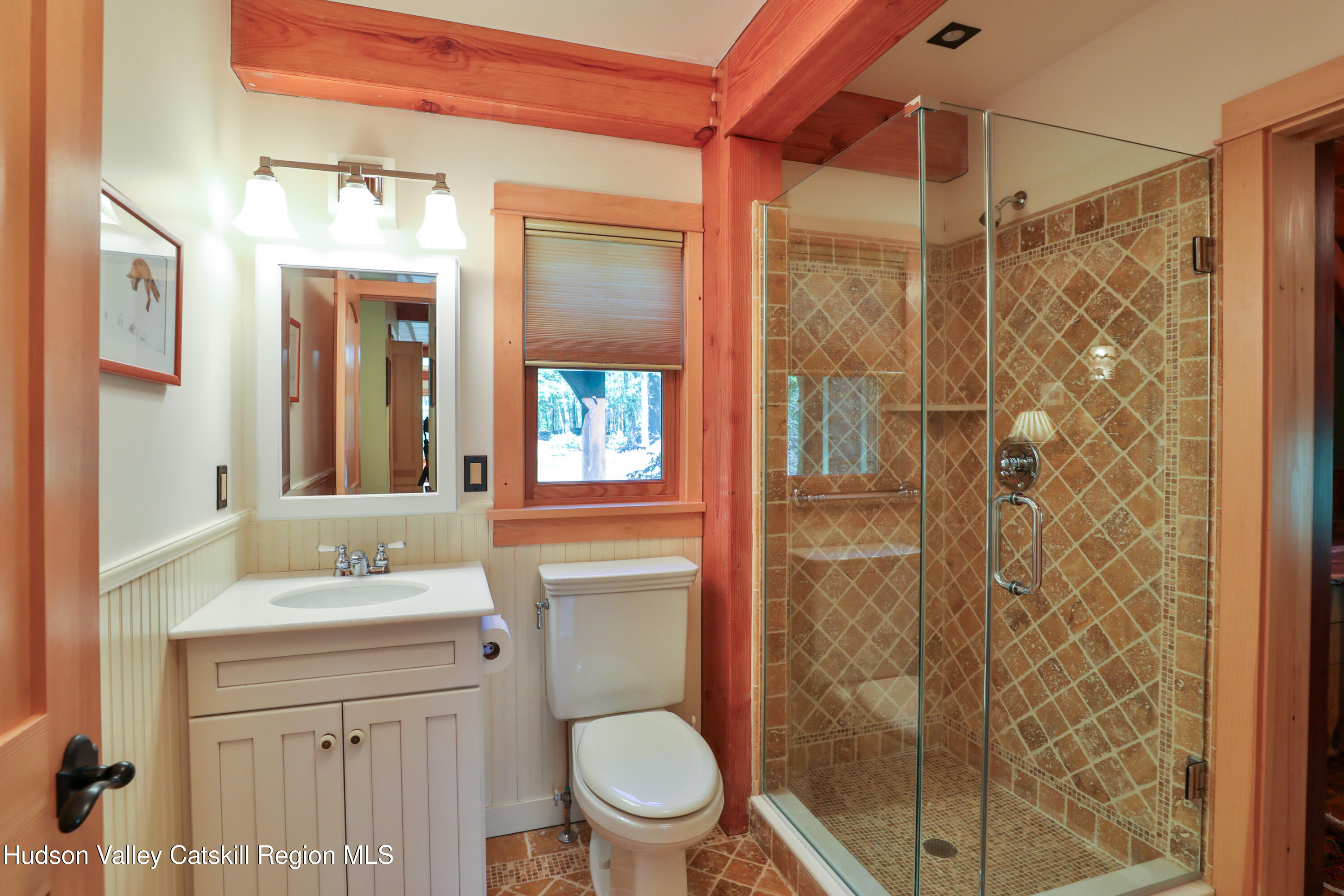 29 Fichtner Road Phoenicia, NY 12464 - Photo 39 of 64 a bathroom with a sink a toilet and shower