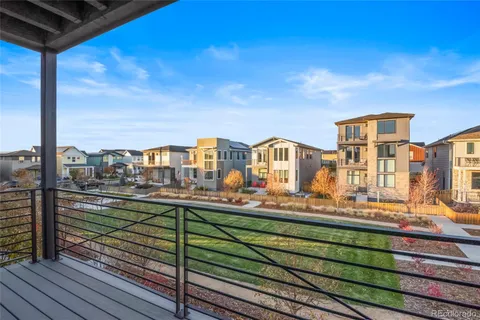 a view of a city from a balcony