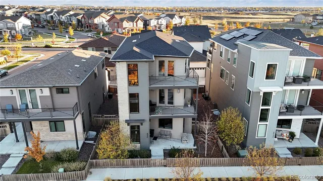 an aerial view of multiple houses