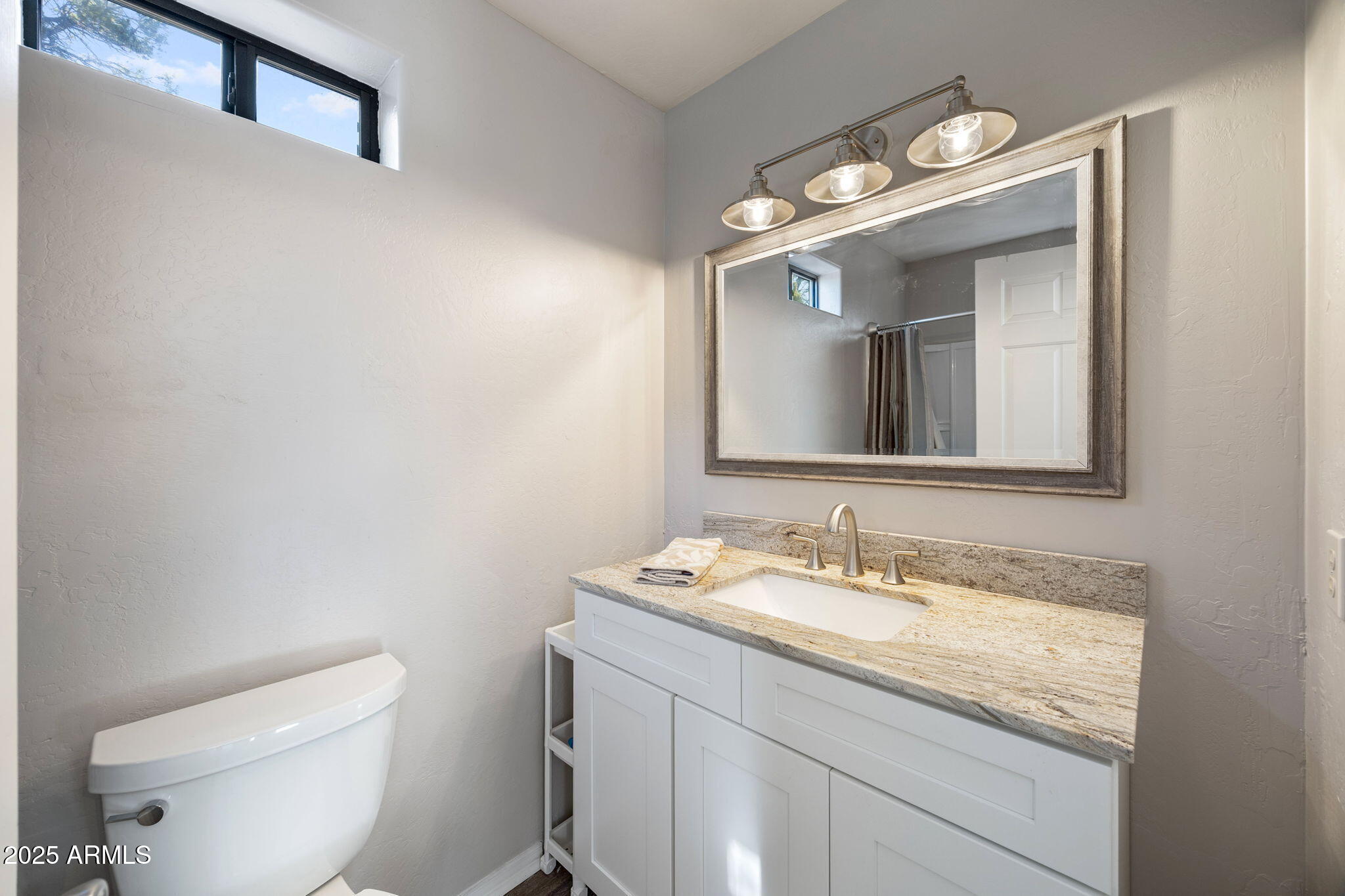 3684 Diamondback Drive Overgaard, AZ 85933 - Photo 17 of 36 a bathroom with a toilet sink and mirror