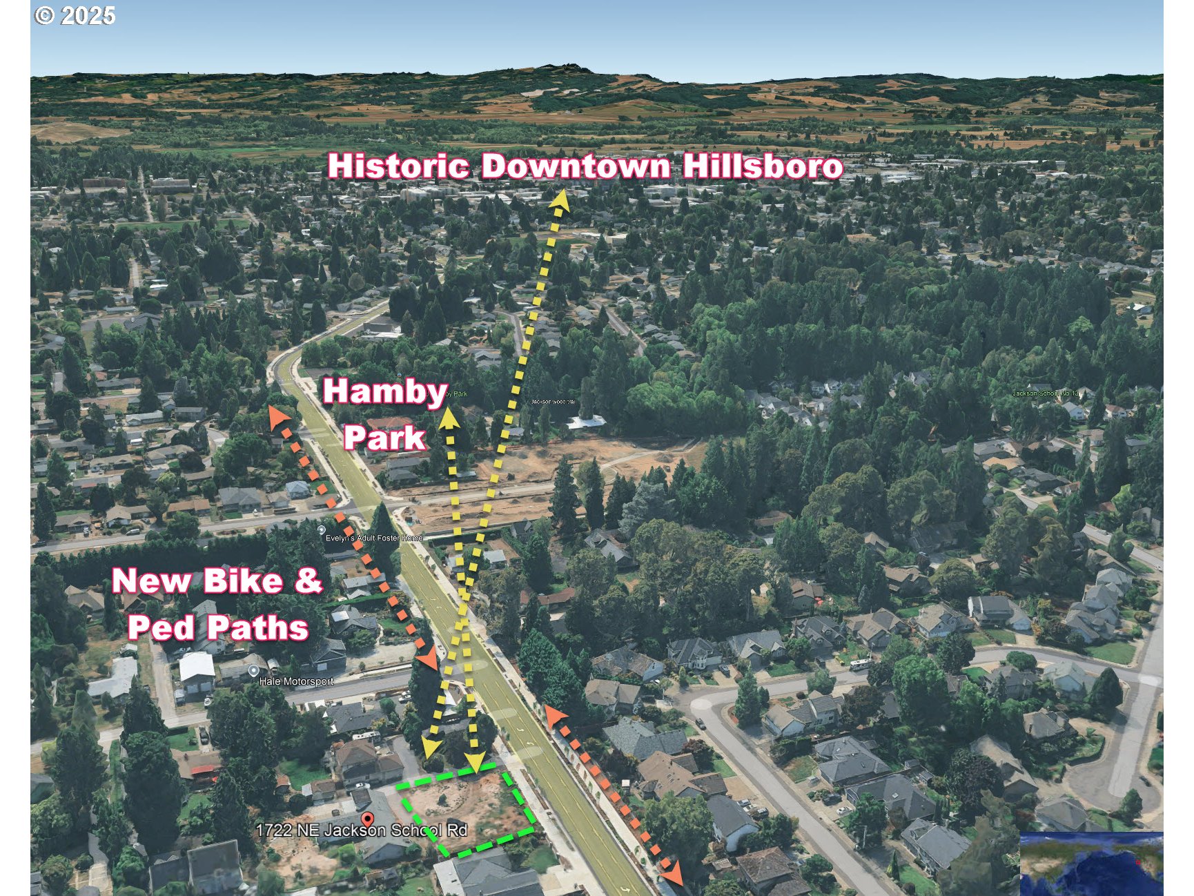 1722 Northeast Jackson School Road Hillsboro, OR 97124 - Photo 2 of 6 a street sign on a wall next to a road