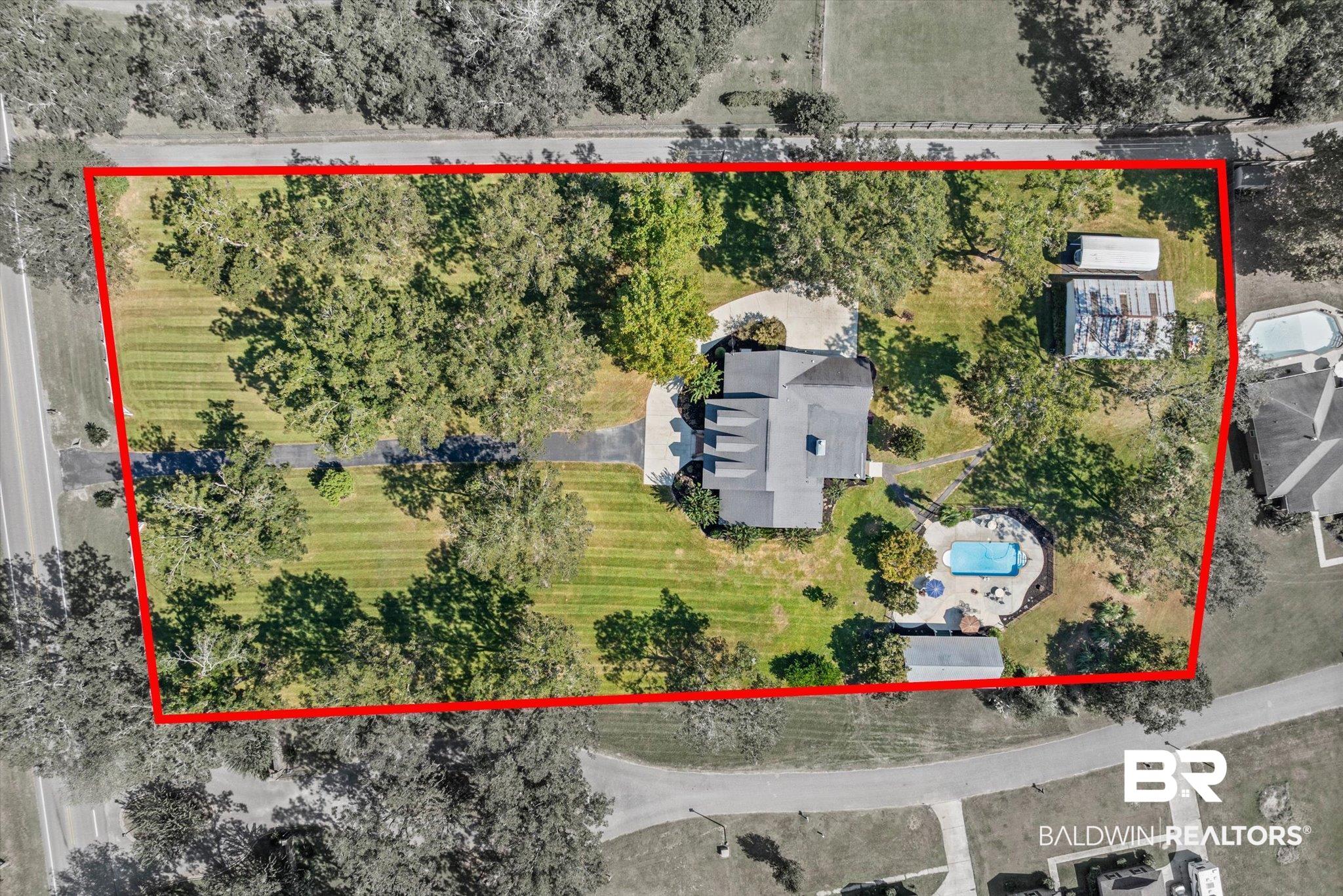 6175 South Grand Bay Wilmer Road Grand Bay, AL 36541 - Photo 38 of 42 View of property location with property boundaries highlighted