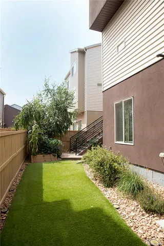 a house view with a garden space
