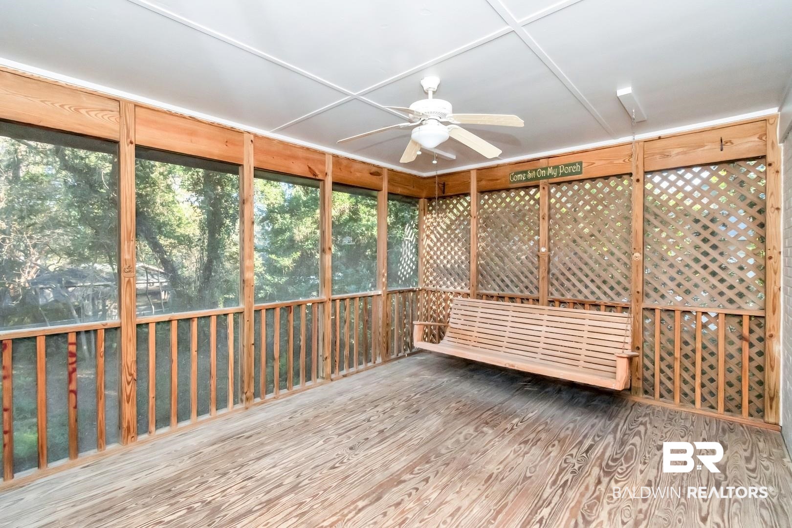 308 Brawood Drive Mobile, AL 36608 - Photo 28 of 33 Unfurnished sunroom with ceiling fan