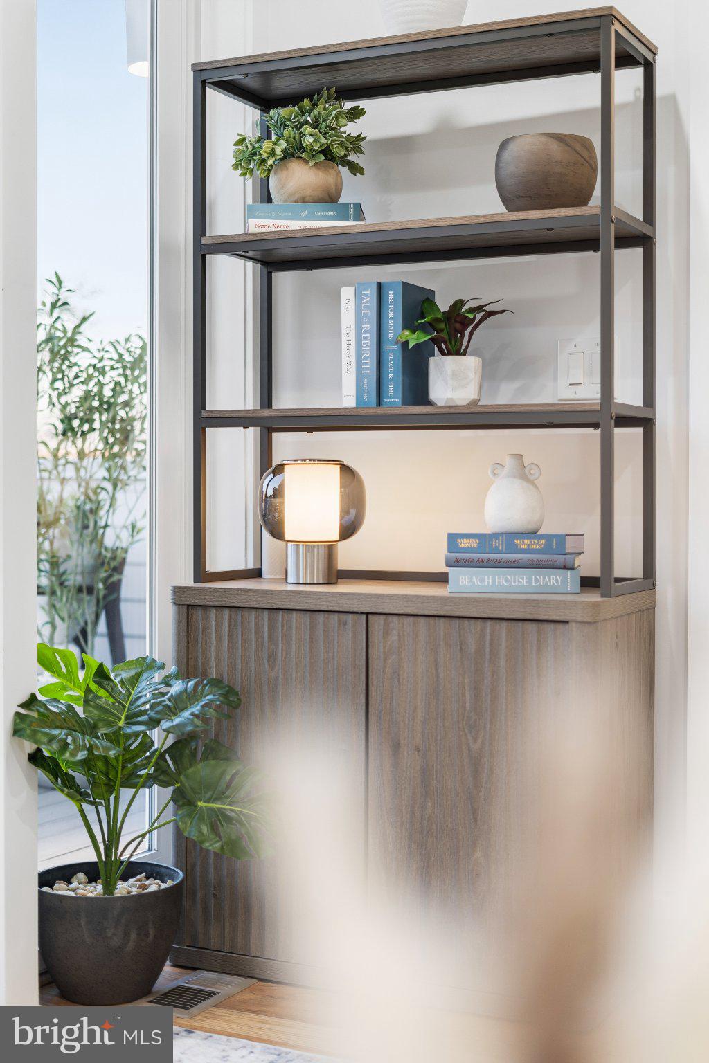 1837 Kalorama Road Northwest, Unit F Washington, DC 20009 - Photo 29 of 42 Modern shelving with greenery accents.
