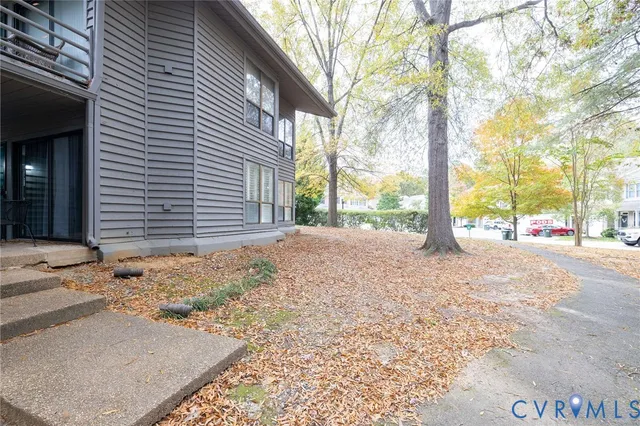 a view of a backyard of a house