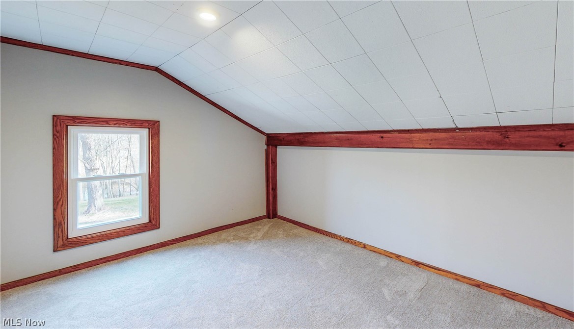 2081 Stroup Road Atwater, OH 44201 - Photo 46 of 48 Additional living space featuring light colored carpet and lofted ceiling