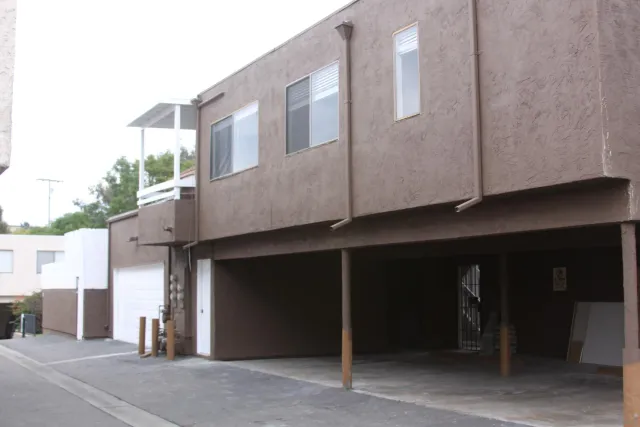 a front view of a building with entryway
