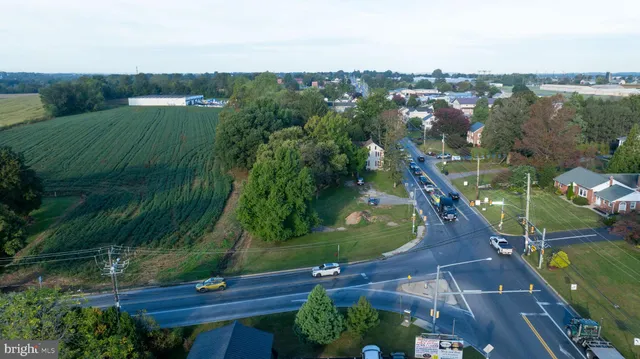 a view of a lush green field