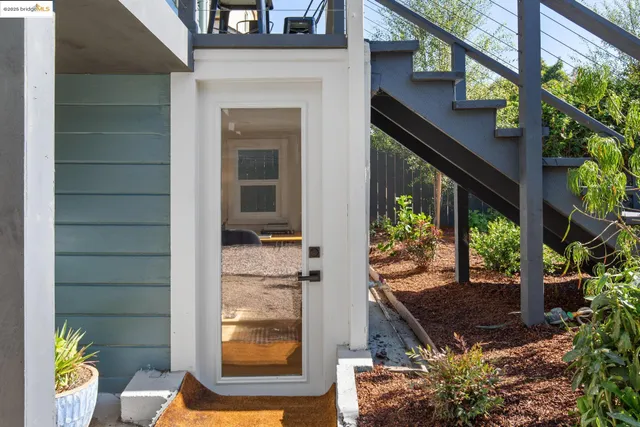 a workspace with furniture and a window