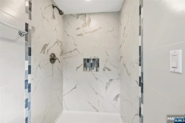 a bathroom with shower