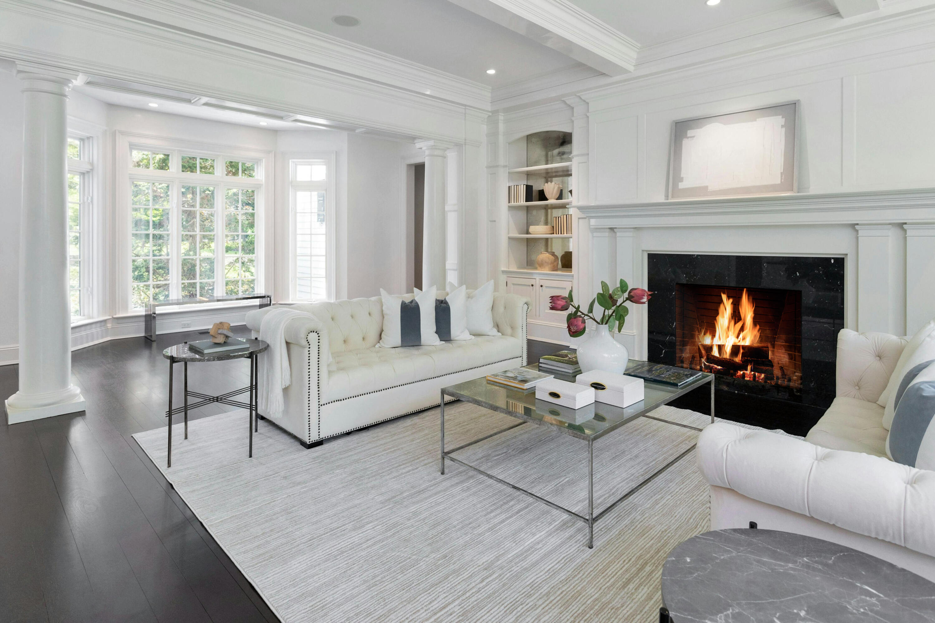 378 Brookside Road Darien, CT 06820 - Photo 7 of 40 a living room with furniture and a fireplace
