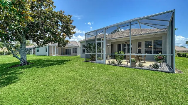 a view of lake with green space