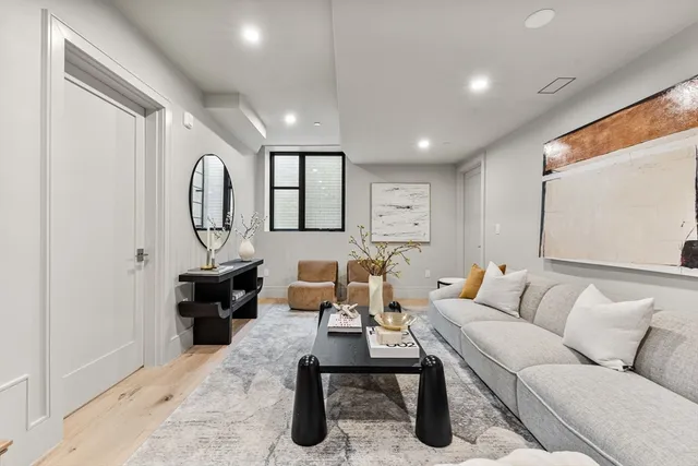 a living room with furniture