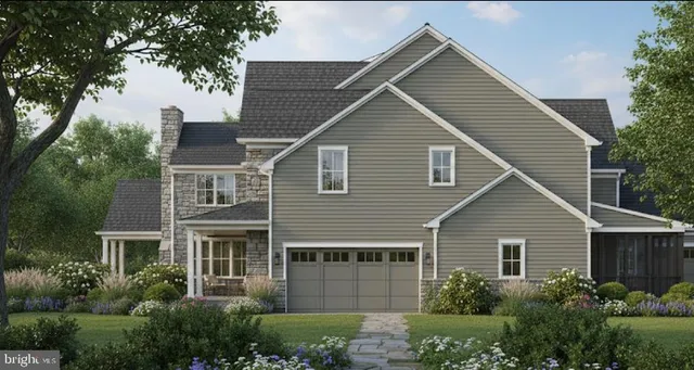 a view of a yard in front view of a house