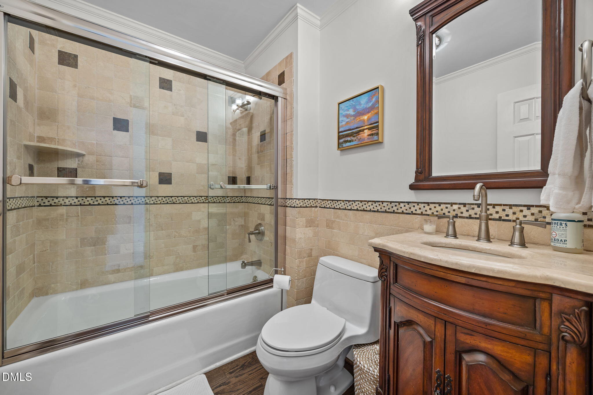 1120 Queensferry Road Cary, NC 27511 - Photo 40 of 62 a bathroom with a sink a toilet and shower