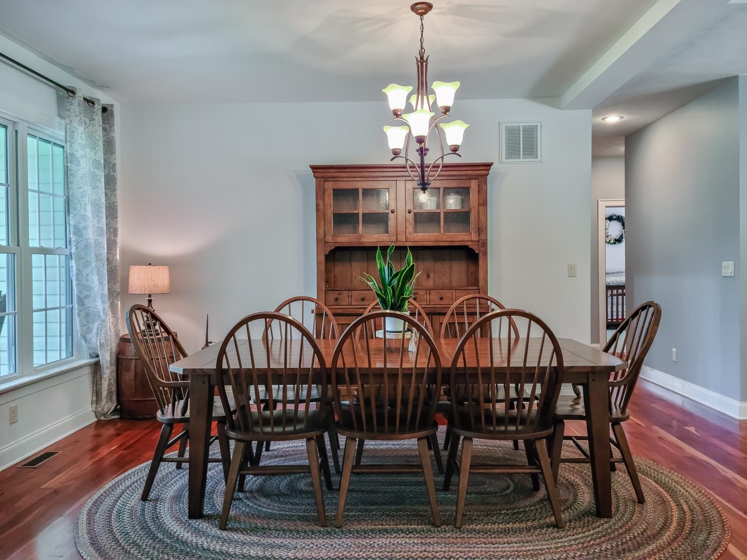 6089 Faughts Road Mount Crawford, VA 22841 - Photo 22 of 68 a view of a dining room with furniture wooden floor and chandelier