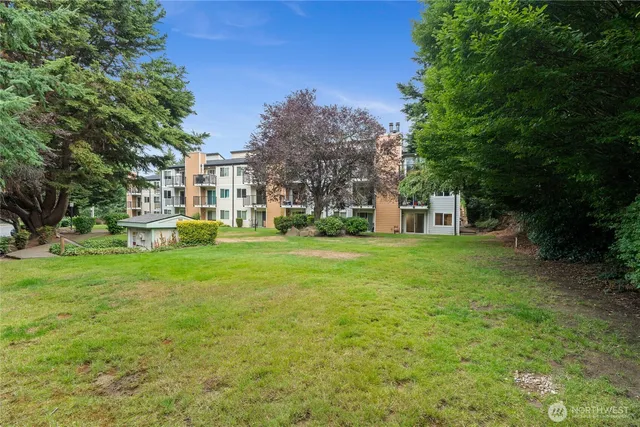 a view of a house with a small garden