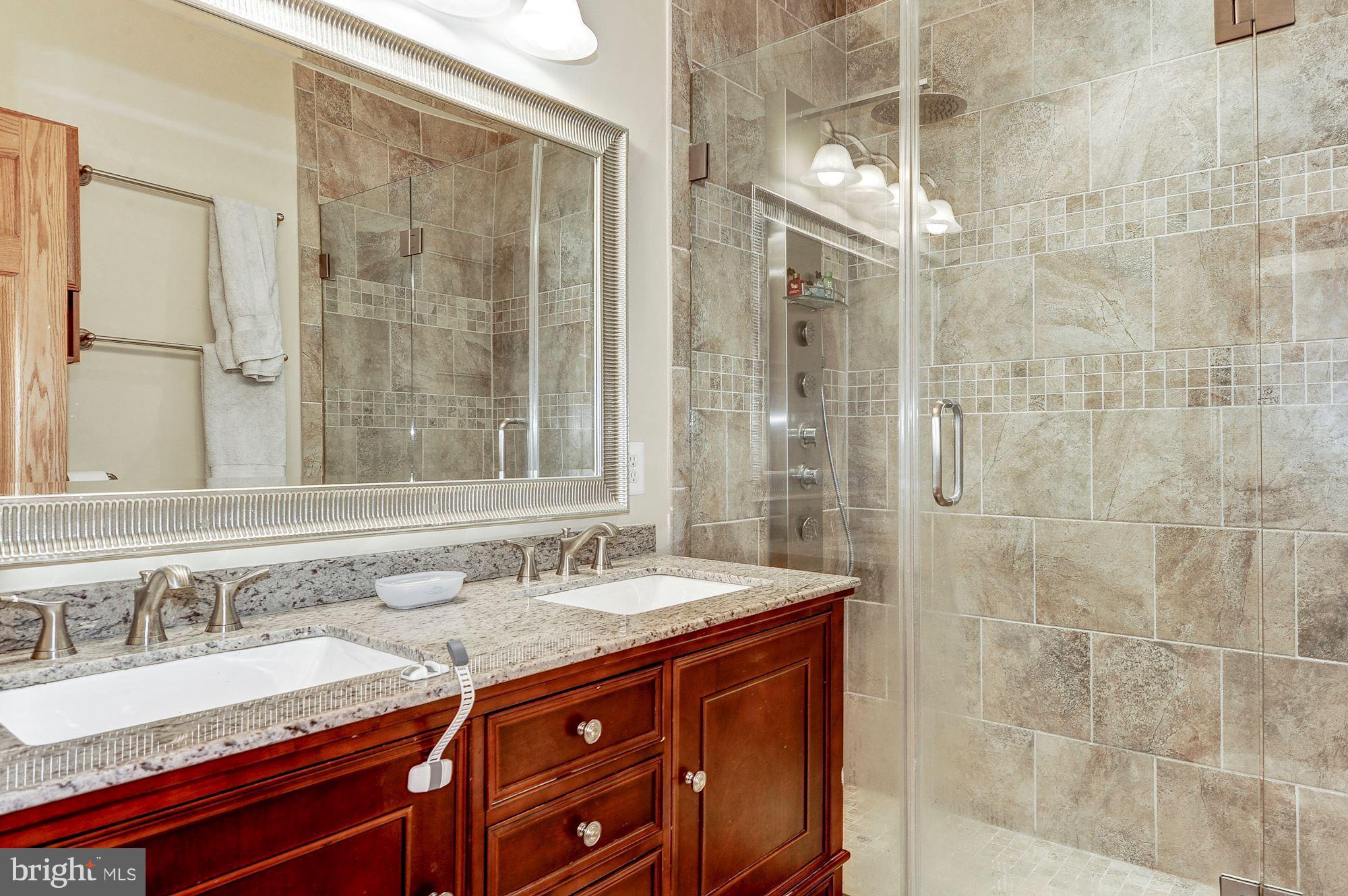 1933 Park Road Northwest Washington, DC 20010 - Photo 11 of 29 Master bath w/ double vanity; multiple jet shower