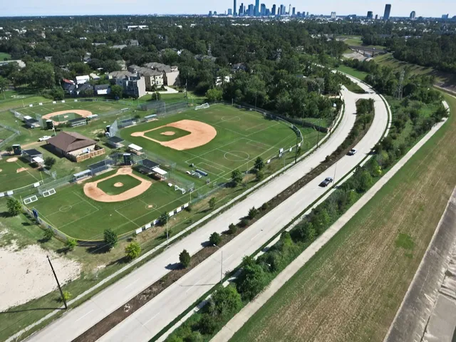 an aerial view of a city