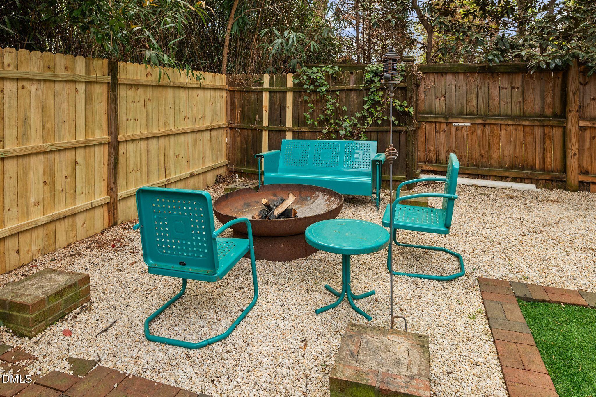 218 Pace Street Raleigh, NC 27604 - Photo 40 of 43 a backyard of a house with table and chairs