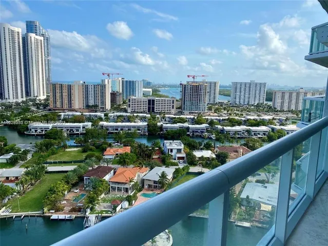 a city view from a balcony
