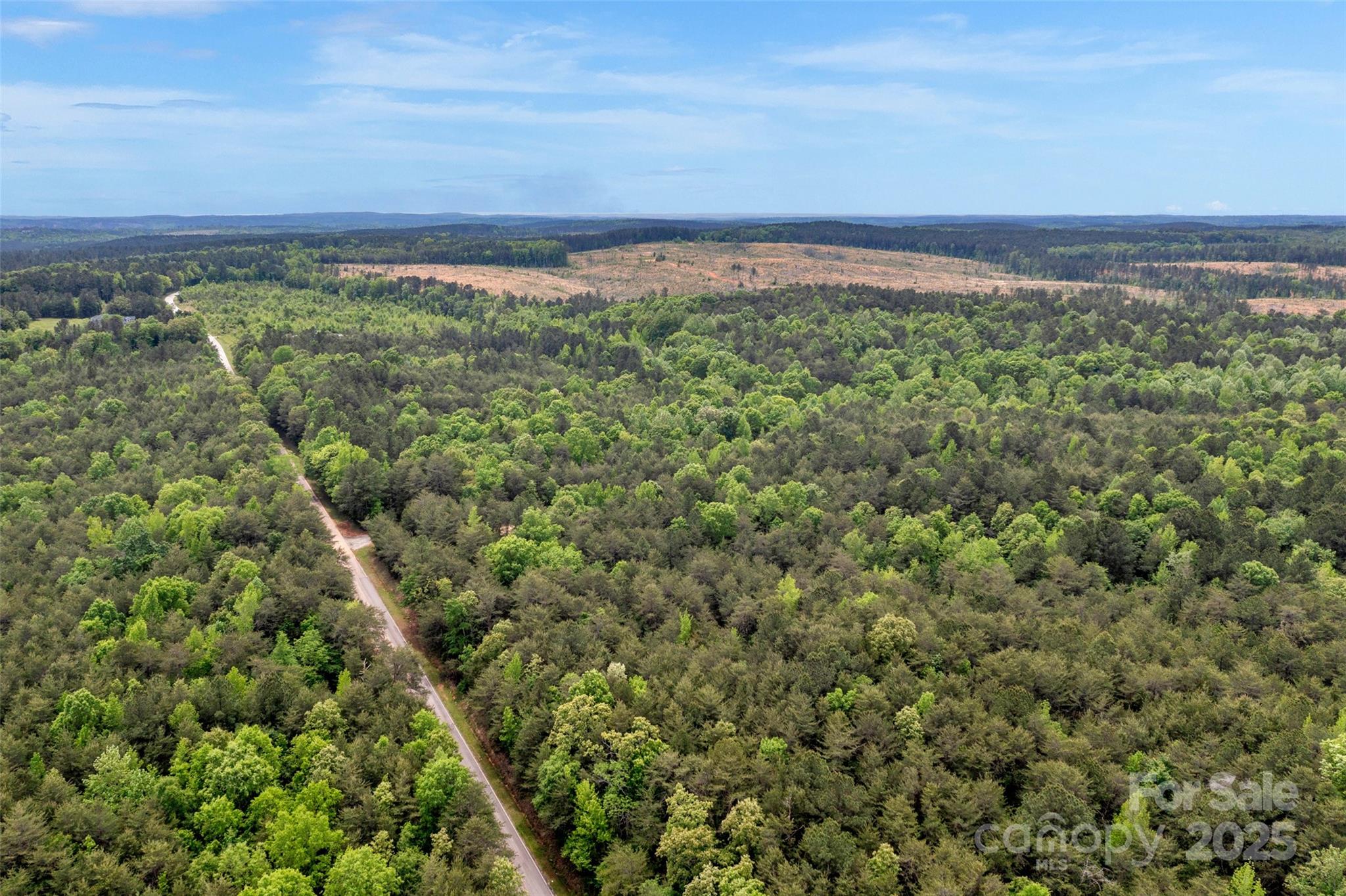 a view of a field with an ocean