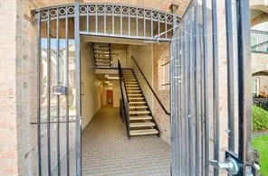 a view of a balcony with a door