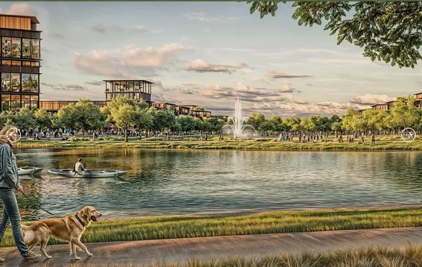 an aerial view of residential house with parking space