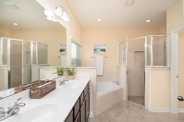a living room filled with furniture and a potted plant