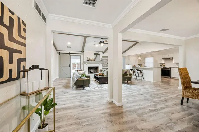 a living room with furniture