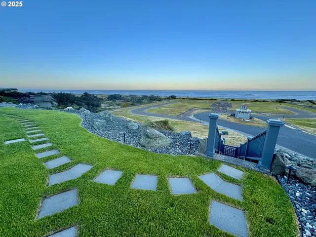 a view of an swimming pool and an ocean