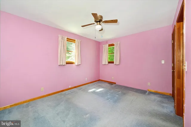 an empty room with closet