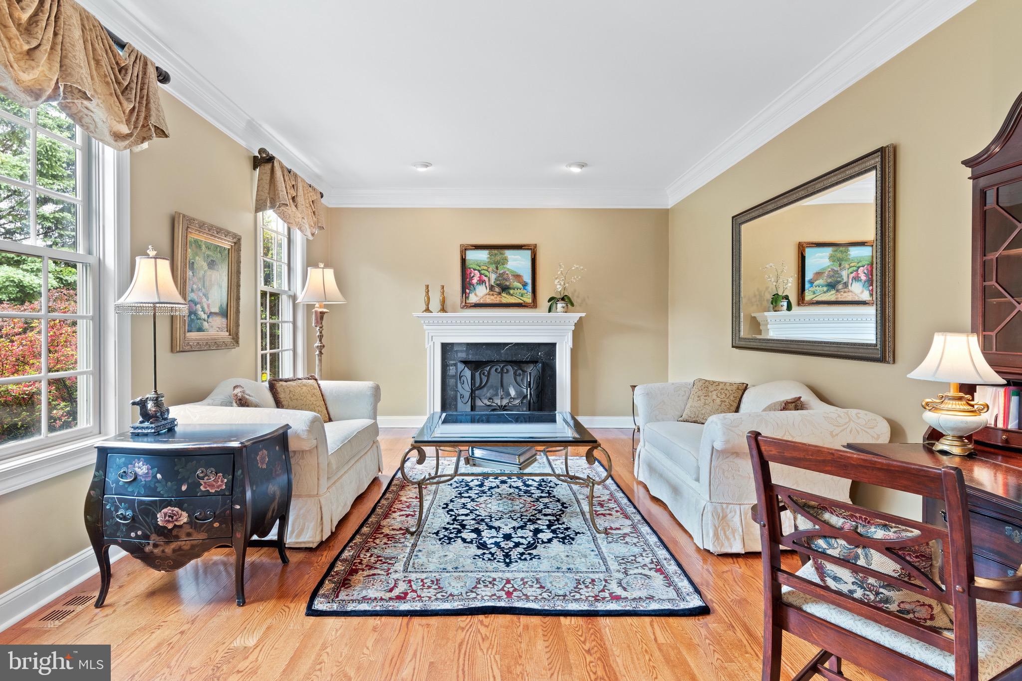 1860 Covered Bridge Road Malvern, PA 19355 - Photo 17 of 59 a living room with furniture and a fireplace