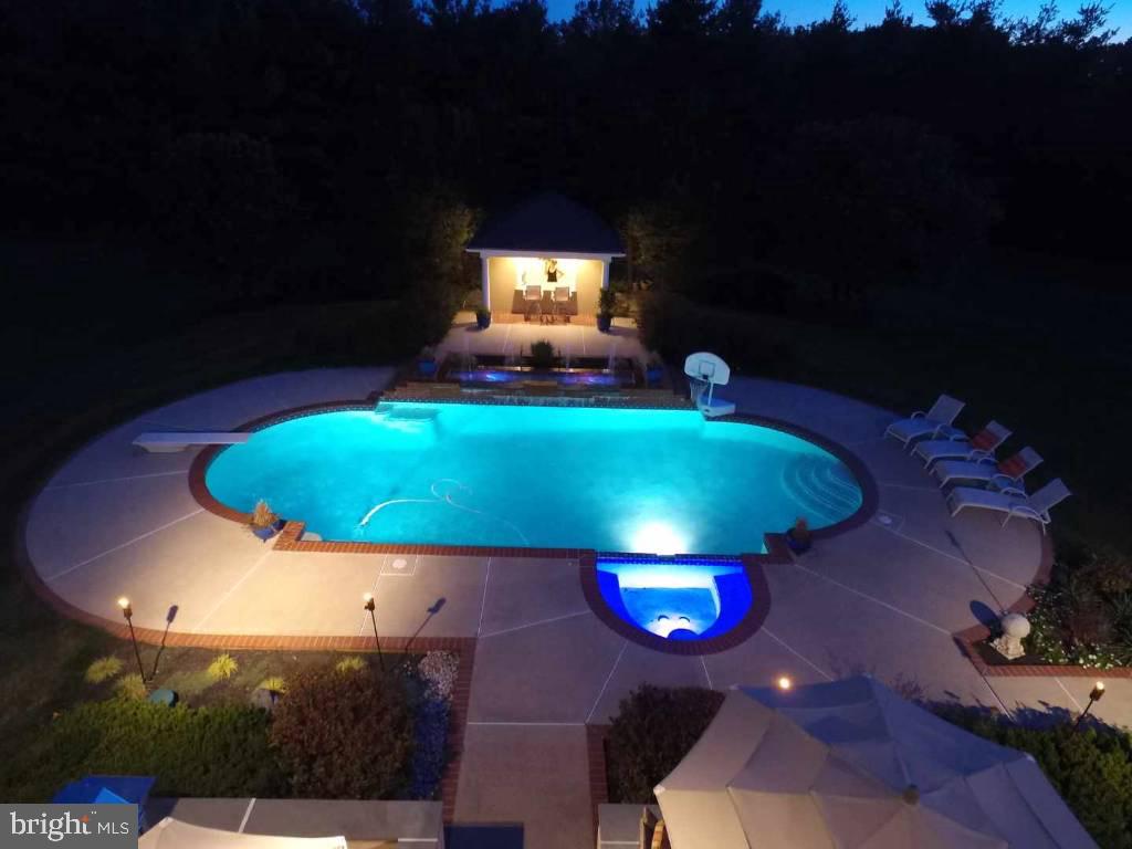 1860 Covered Bridge Road Malvern, PA 19355 - Photo 53 of 59 Aerial night view of pool and pool house