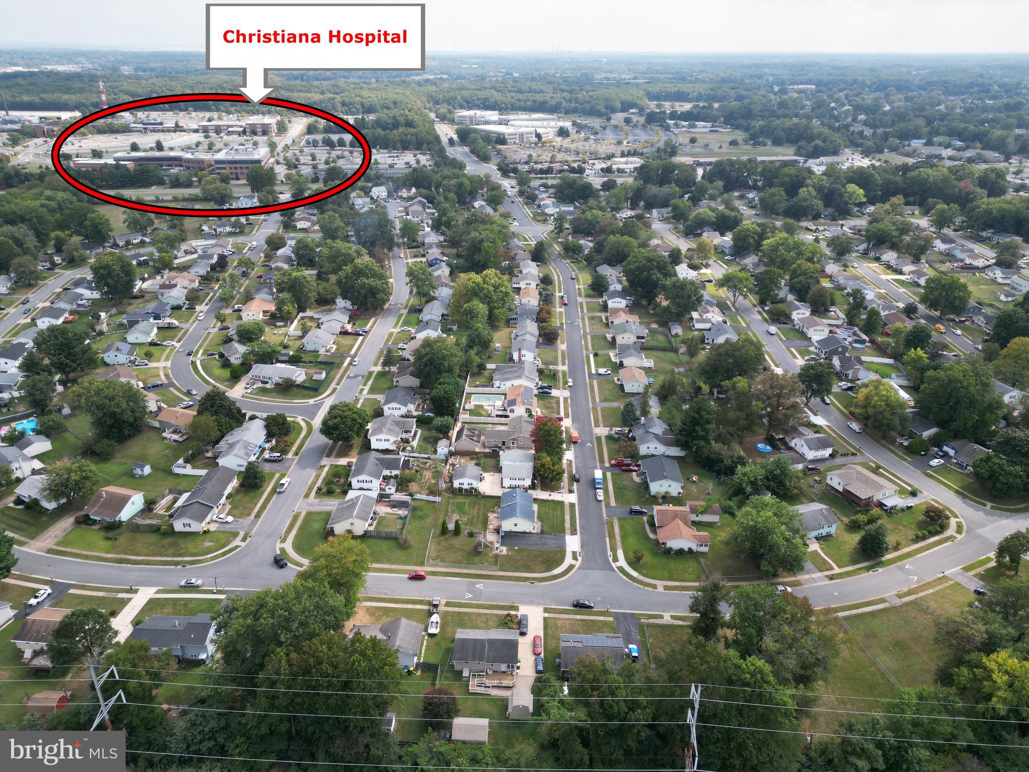 145 West Rutherford Drive Newark, DE 19713 - Photo 2 of 50 Drone shot to Christiana Hospital