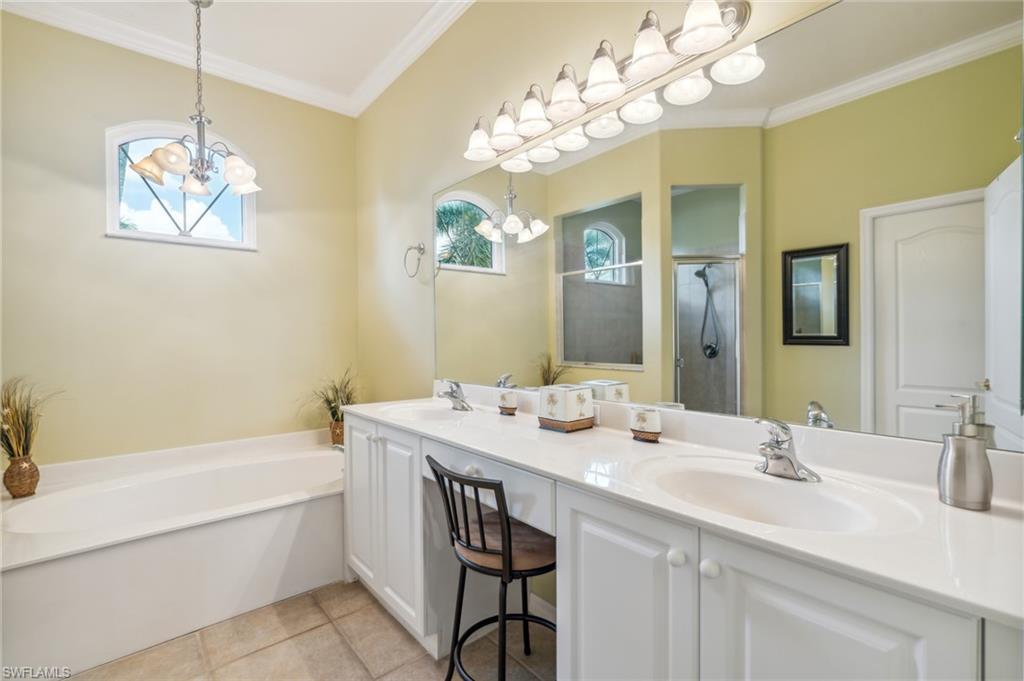 11446 Stratham Loop Estero, FL 33928 - Photo 17 of 27 a bathroom with a tub a sink and a mirror