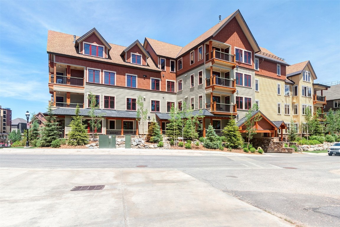 610 Columbine Road, Unit 6308 Breckenridge, CO 80424 - Photo 40 of 49 a front view of a building and a street