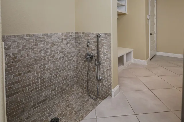 a bathroom with a shower