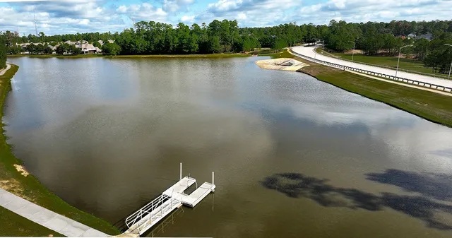 a view of a lake with a mountain