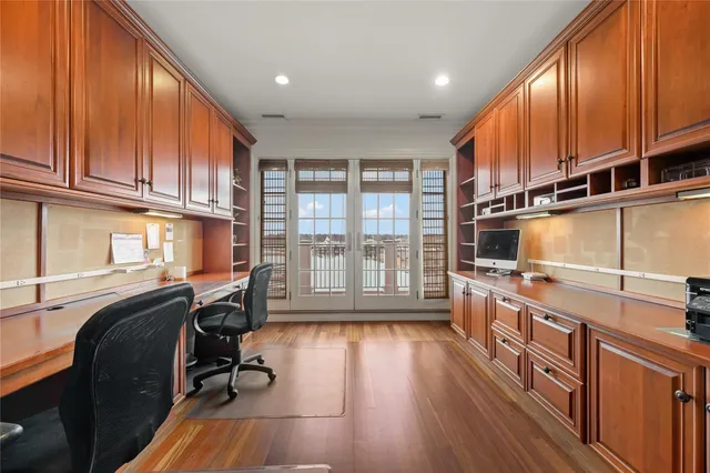 a view of a lake with outdoor space