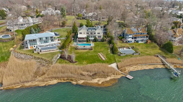 a aerial view of a house with a garden