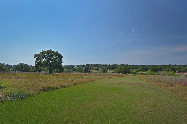 a view of a field with outside area