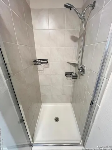 a bathroom with a tub