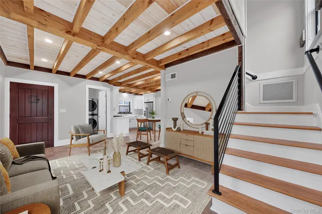 a living room with furniture