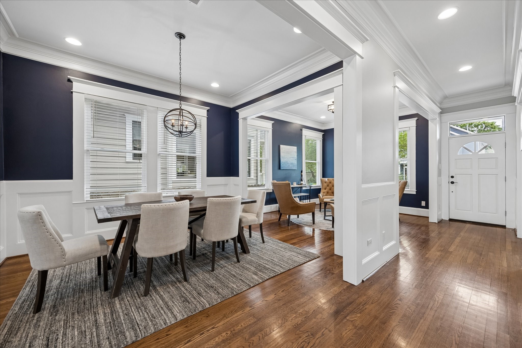 621 West 15th Street Houston, TX 77008 - Photo 4 of 37 Upon entry, the home welcomes you with tall ceilings, rich hardwood floors, striking blue walls, and detailed millwork that adds character throughout.